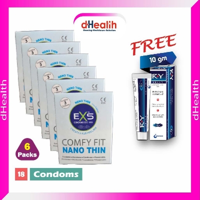Picture of EXS Nano Thin Condom Buy 6 & get 1 Ry Jelly 10g (Personal Lubricant) Free