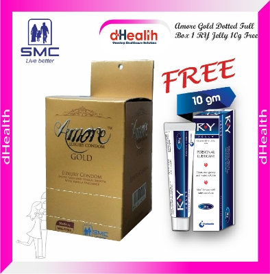 Picture of Amore Gold Luxury Condoms, 6's Combo Pack (3x6=18pcs) & Free 1 pc RY Jelly 10g