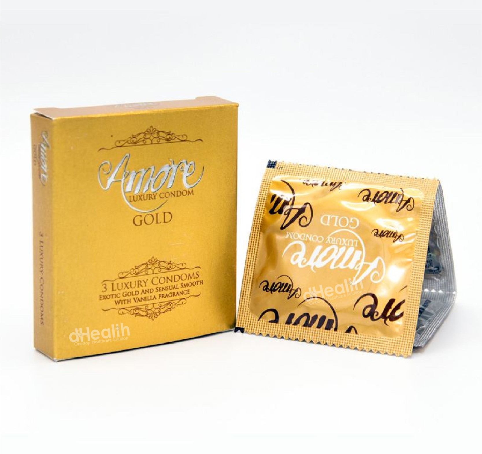 Picture of Amore Gold Luxury Condoms, 6's Combo Pack (3x6=18pcs) & Free 1 pc RY Jelly 10g