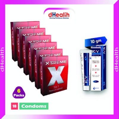 Picture of Xtreme 3 in 1 Condoms 6's Combo Pack (3x6=18pcs) & 1 pc RY Jelly 10g