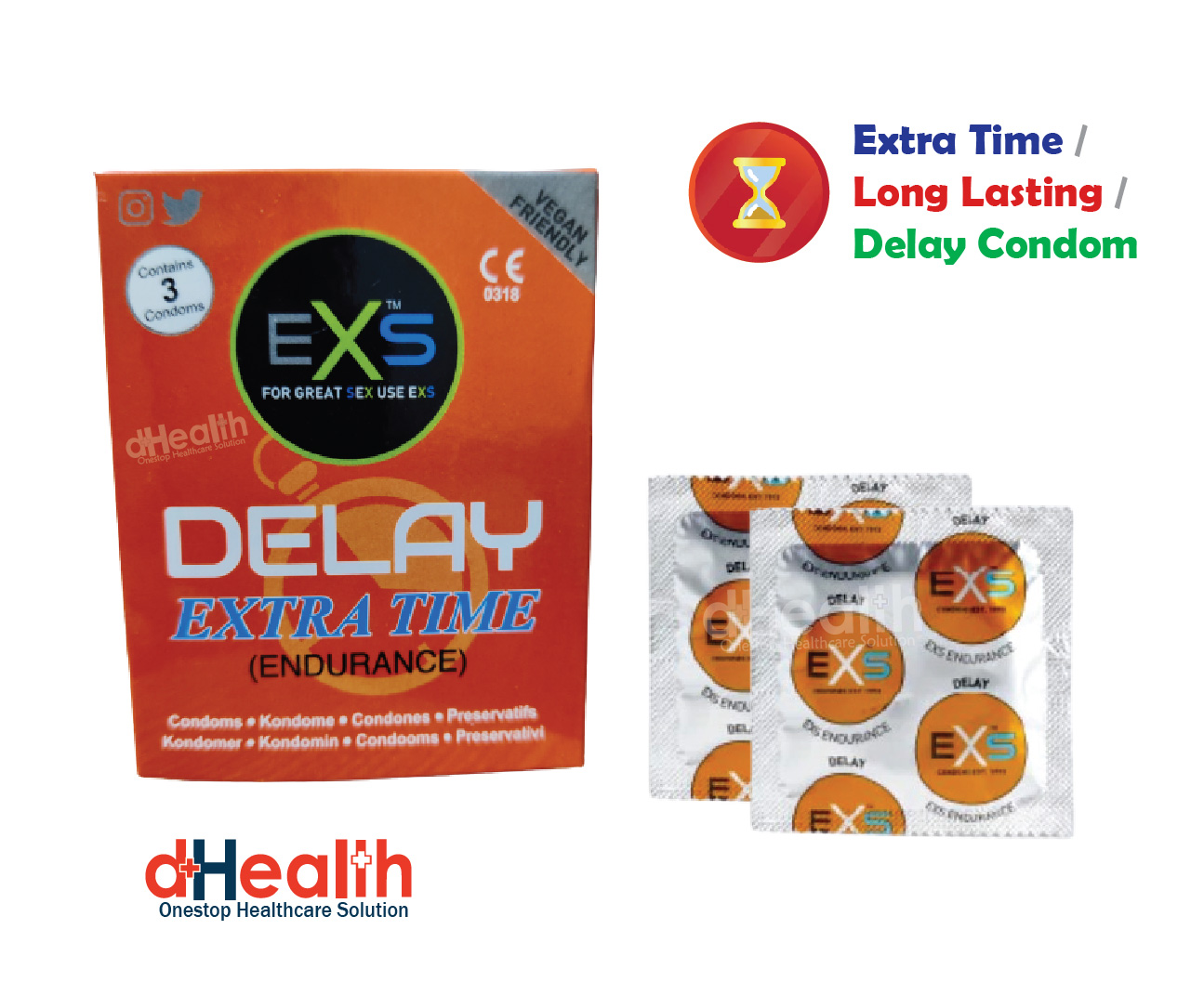 Picture of EXS Delay Condom / Delay Endurance (long lasting condom, extra time condom) 2's Combo (3x2=6pcs)