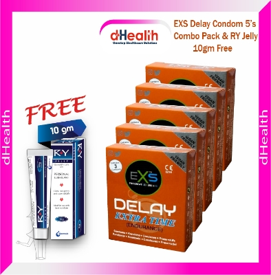 Picture of EXS Delay Condom / Delay Endurance (long lasting condom, extra time condom) 5's Combo (3x5=15pcs) & Get Free 1pc RY Jelly 10g