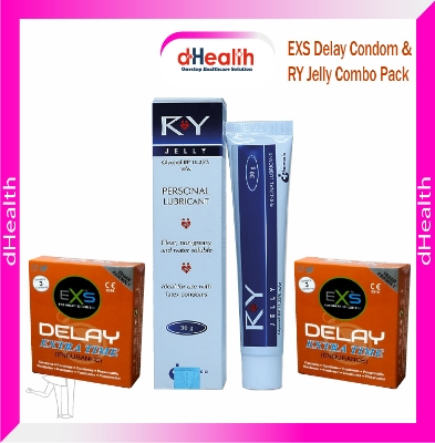 Picture of EXS Delay Condom / Delay Endurance- 2's Pack & RY Jelly 30g (personal Lubricant) Combo Pack
