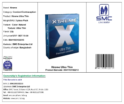 Picture of XTREME Ultra Thin Premium Condoms Single Pack (3x1=3)