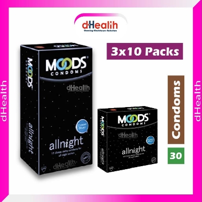 Picture of Moods Allnight Climax Delay Condom Full Box ( 10 pack of 3's / 30pcs)