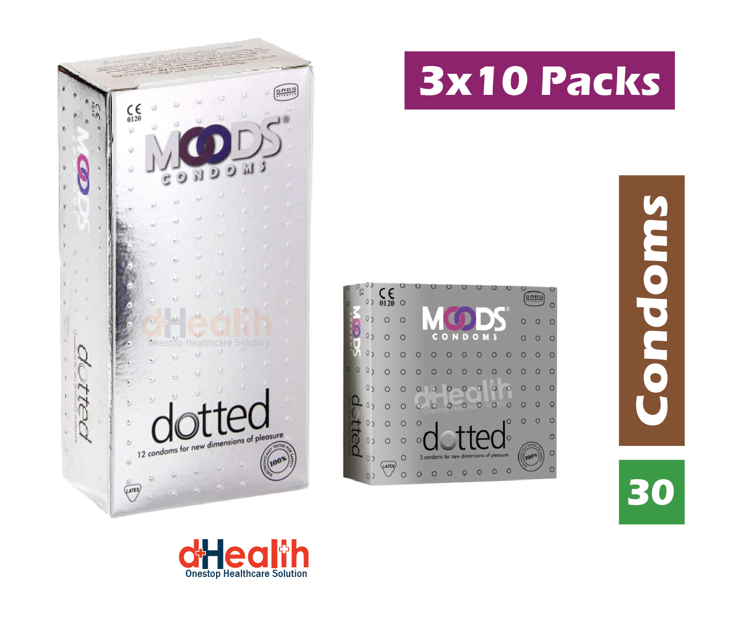 Picture of Moods Dotted Condom Full Box ( 10 pack of 3's / 30pcs)