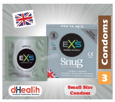 Picture of EXS Snug condom, small size condom, fit condom, closer fitting condom, tight fit  condom, Single pack (3x1=3pcs)