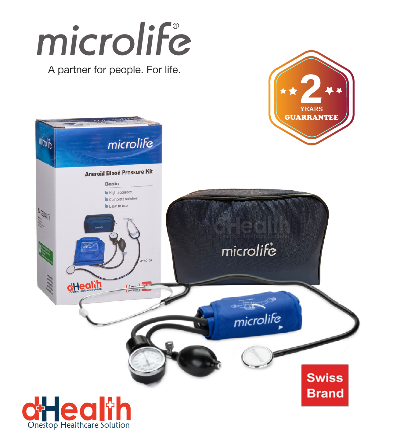 Picture of Blood Pressure Machine Manual / Analogue with Stethoscope, Aneroid Sphygmomanometer, BP Microlife AG1-20