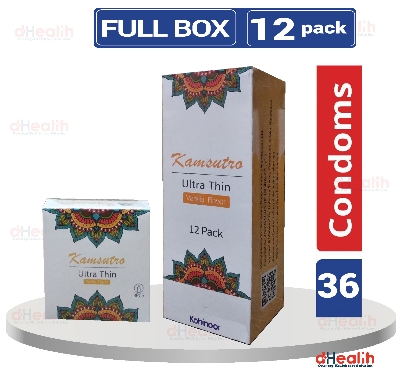 Picture of Kohinoor Kamsutra Ultra Thin Vanilla Flavor Condoms 2,s Combo Pack (3x2)=6 Pcs