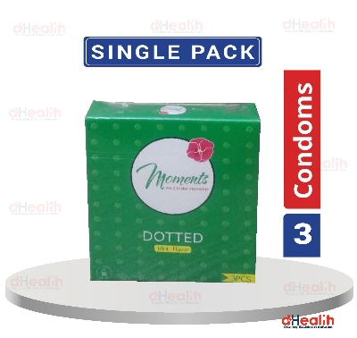 Picture of Kohinoor Moments Dotted Mint Flavor Condoms Single Pack (3x1)=3 Pcs