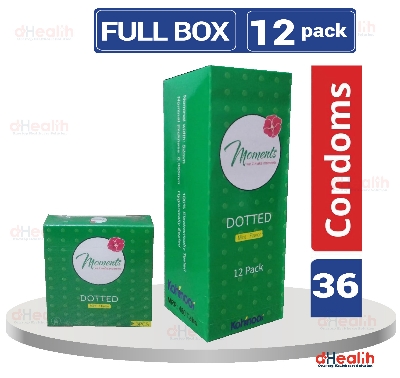 Picture of Kohinoor Moments Dotted Mint Flavor Condoms Single Pack (3x1)=3 Pcs