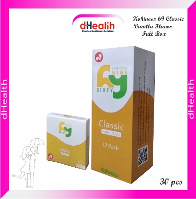 Picture of Kohinoor 69 Classic Vanilla Flavor Condoms Full Box Combo Pack (3x12)=36 Pcs