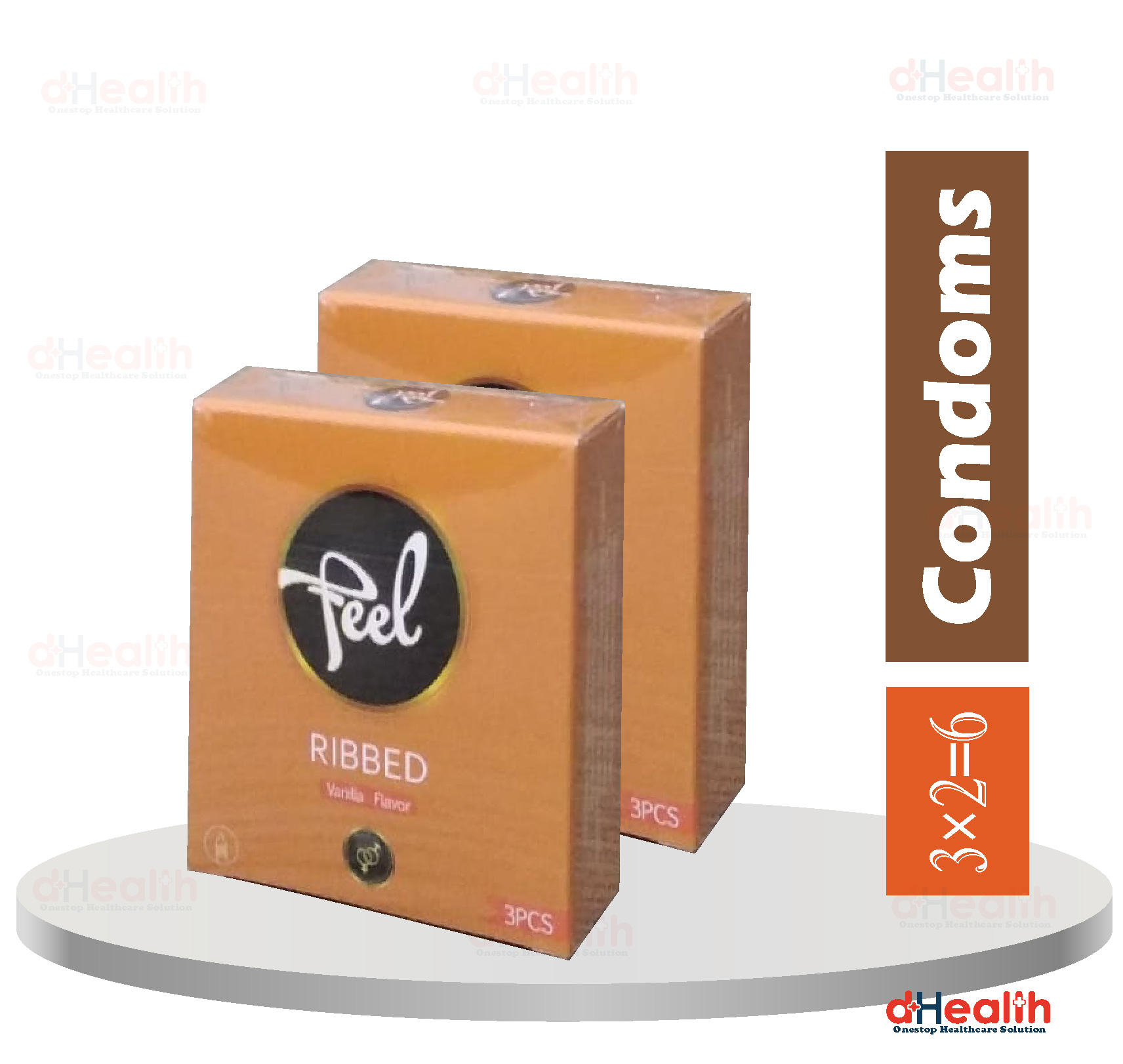 Picture of Kohinoor Feel Ribbed Vanilla Flavor Condoms Full Box Combo Pack (3x12)=36 Pcs