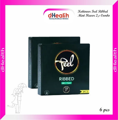 Picture of Kohinoor Feel Ribbed Mint Flavor Condom 3,s Combo Pack (3x3)=9 Pcs