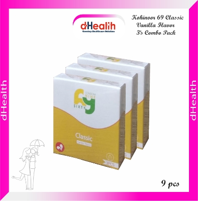 Picture of Kohinoor 69 Classic Vanilla Flavor Condom 3,s Combo Pack (3x3)=9 Pcs