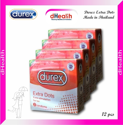 Picture of Durex Extra Dots Condom 4,s Combo Pack (3x4)=12pcs
