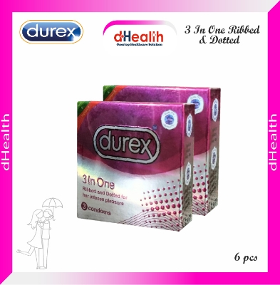 Picture of Durex 3 In One Ribbed & Dotted Condom 2,s Combo Pack (3x2)=6pcs