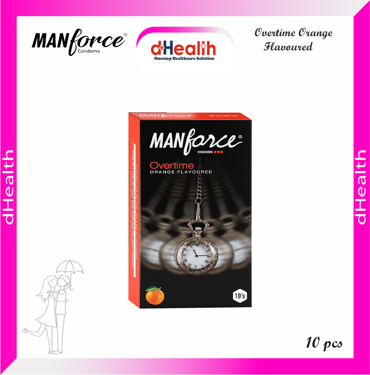 Picture of Manforce Overtime Orange  Flavoured Condom 10pcs Single Pack