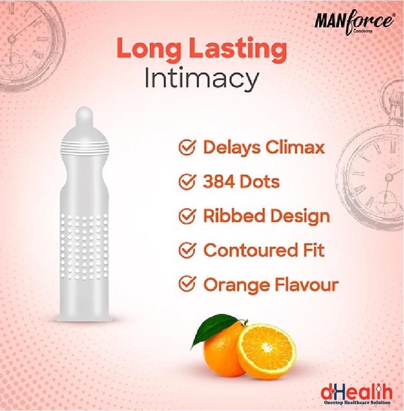 Picture of Manforce Overtime Orange  Flavoured Condom 10pcs Single Pack