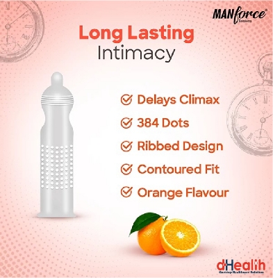 Picture of Manforce Overtime Orange  Flavoured Condom 10pcs Single Pack