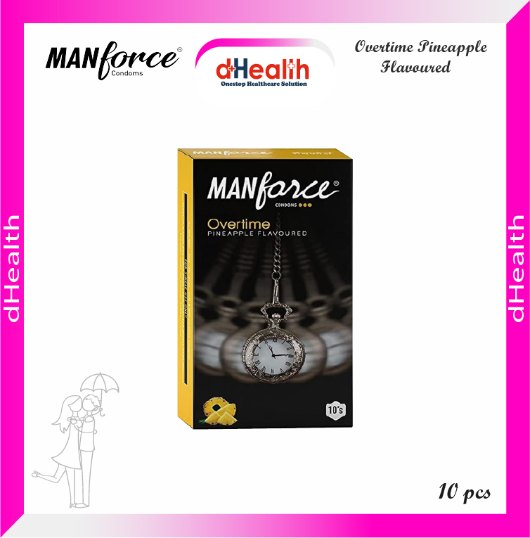 Picture of Manforce Overtime Pineapple Flavoured Condom 10 pcs Pack (Made in India)