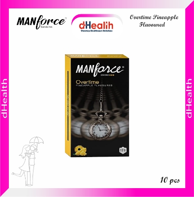 Picture of Manforce Overtime Pineapple Flavoured Condom 10 pcs Pack (Made in India)