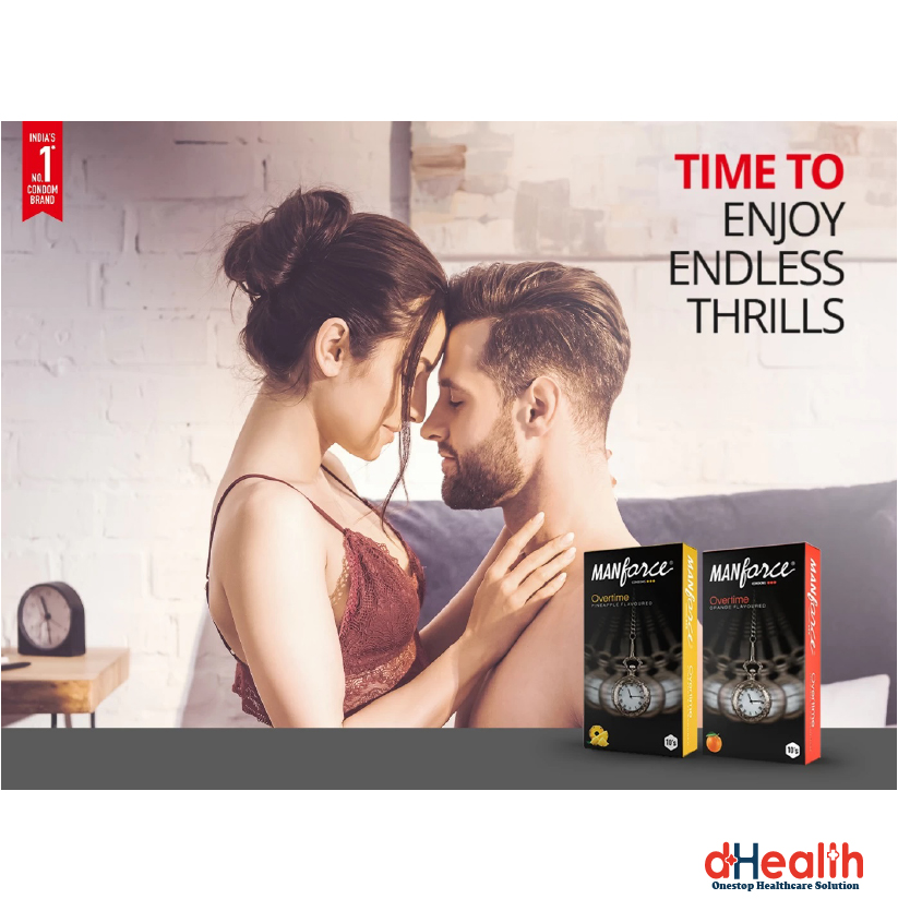 Picture of Manforce Overtime Pineapple Flavoured Condom 10 pcs Pack (Made in India)