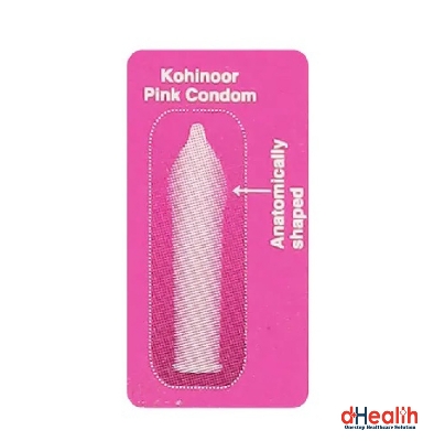 Picture of Kohinoor Pink Condom Pleasure pink better fit smallest condom 10pcs Single Pack