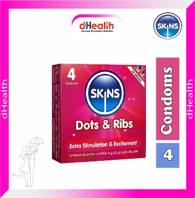 Picture of SKINS Dots & Ribs Premium Condoms Single Pack (4x1)=4Pcs (UK)