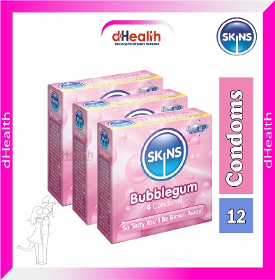 Picture of SKINS Bubblegum Premium Condoms 3,s Combo Pack (4x3)=12Pcs (UK)