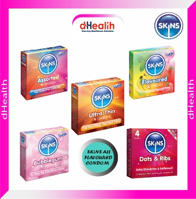 Picture of SKINS Ultra Thin Premium, SKINS Bubblegum Premium, SKINS Dots & Ribs Premium, SKINS Flavored Premium, SKINS Assorted Premium Condom Combo Pack (4x5)=20 Pcs (UK)