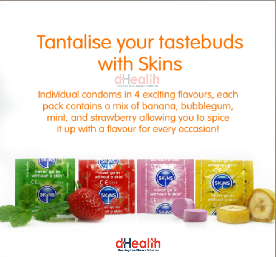 Picture of SKINS Ultra Thin Premium & SKINS Flavored Premium Condoms 2,s Combo Pack (4x2)=8 Pcs (UK)