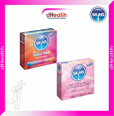 Picture of SKINS Bubblegum Premium & SKINS Assorted Premium Condoms 2,s Combo Pack (4x2)=8 Pcs (UK)