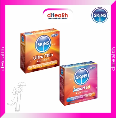 Picture of SKINS Ultra Thin Premium & SKINS Assorted Premium Condoms 2,s Combo Pack (4x2)=8 Pcs (UK)