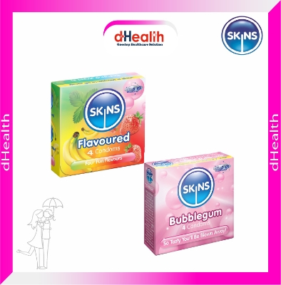 Picture of SKINS Flavored Premium & SKINS Bubblegum Premium Condoms 2,s Combo Pack (4x2)=8 Pcs (UK)