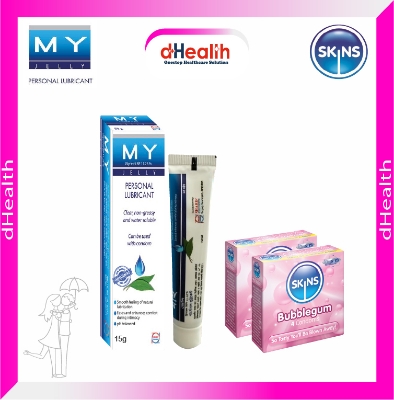 Picture of My Jelly 15gm 1 Pc & 2,s SKINS Bubblegum Premium Condoms Combo Pack