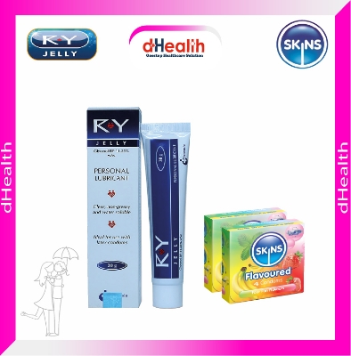 Picture of Ry Jelly 30gm 1 Pc & 2,s SKINS Flavored Premium Condoms Combo Pack