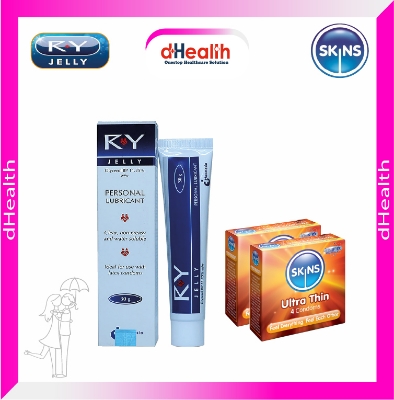 Picture of Ry Jelly 30gm 1 Pc & 2,s SKINS Ultra Thin Premium Condoms Combo Pack