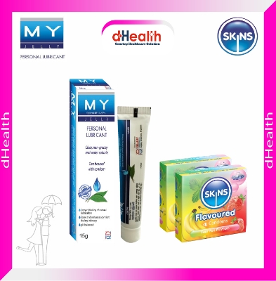 Picture of My Jelly 15gm 1 Pc & 2,s SKINS Flavored Premium Condoms Combo Pack