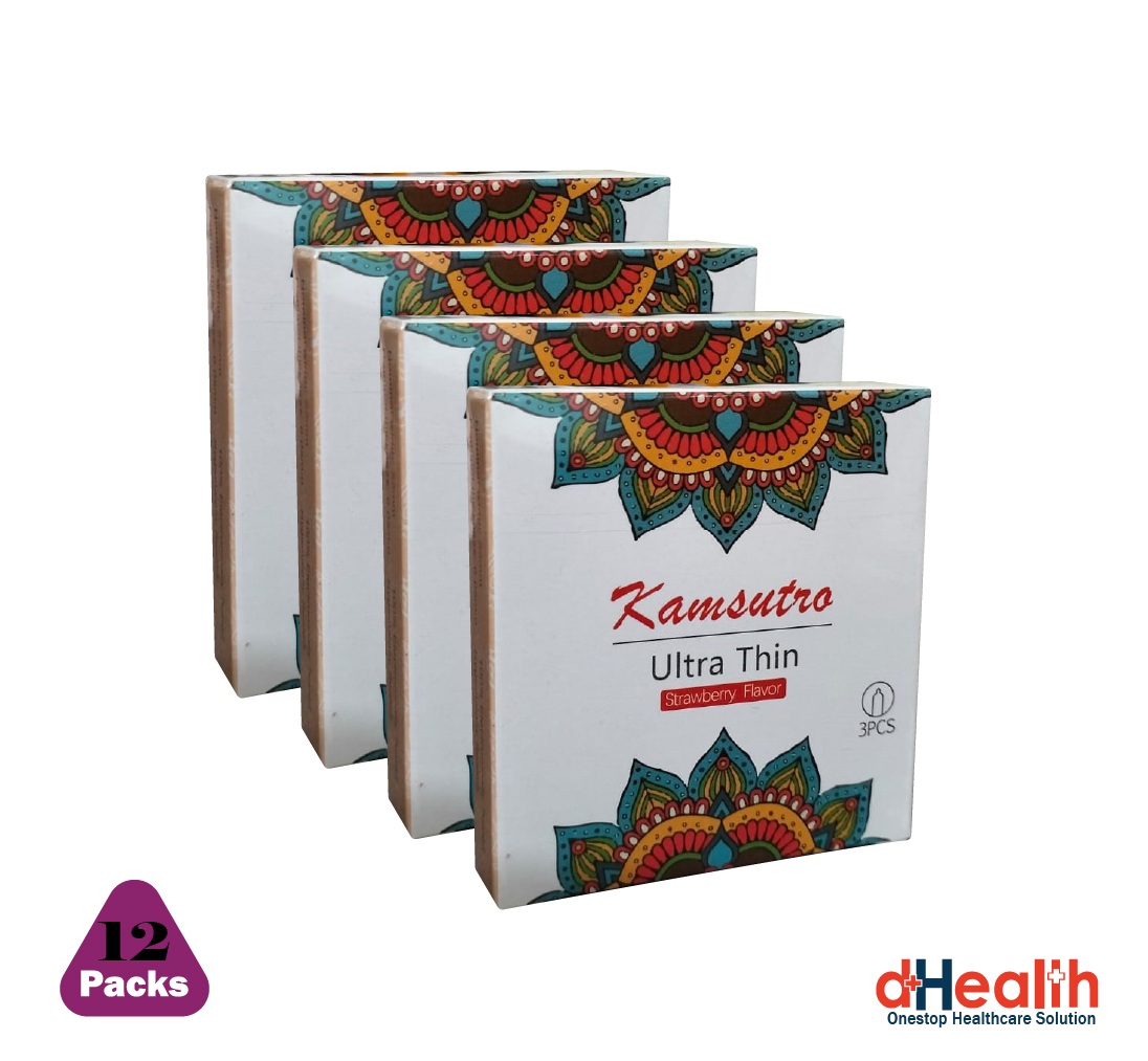 Picture of Kohinoor Ultra Thin Strawberry Flavor Condom 2,s Combo Pack (3x2)=6 Pcs