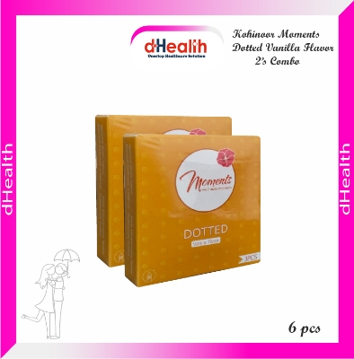 Picture of Kohinoor Moments Dotted Vanilla Flavor Condom 2,s Combo Pack (3x2)=6 Pcs
