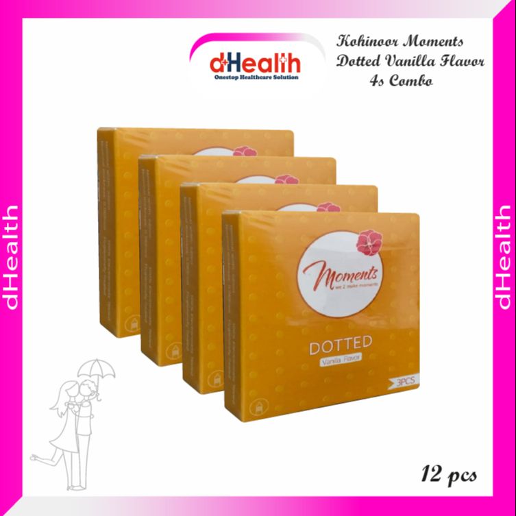 Picture of Kohinoor Moments Dotted Vanilla Flavor Condom 2,s Combo Pack (3x2)=6 Pcs