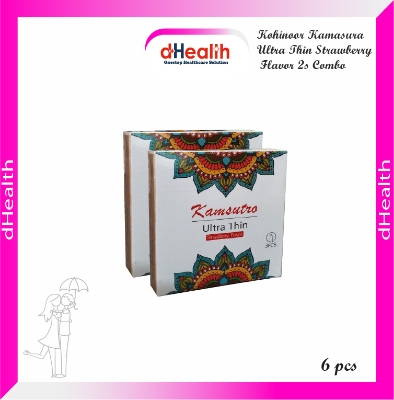 Picture of Kohinoor Ultra Thin Strawberry Flavor Condom 4,s Combo Pack (3x4)=12 Pcs