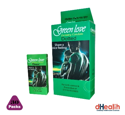 Picture of Green Love Dotted Condom 6,s Combo Pack (3x6)=18 Pcs