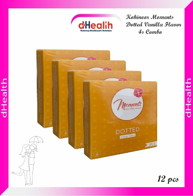 Picture of Kohinoor Moments Dotted Vanilla Flavor Condom 4,s Combo Pack (3x12)=12 Pcs