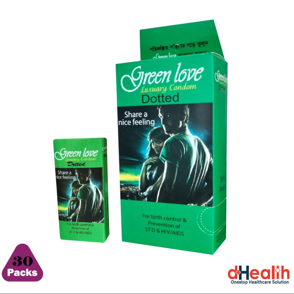 Picture of Green Love Dotted Condom Full Box Combo Pack (3x10)=30 Pcs