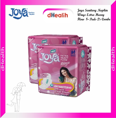 Picture of Joya Sanitary Napkin Extra Heavy Flow Wings 8 Pads 2,s Combo Pack (Panty/Wings System)
