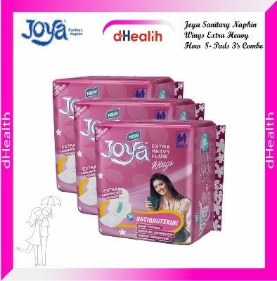 Picture of Joya Sanitary Napkin Extra Heavy Flow Wings 8 Pads 3,s Combo Pack (Panty/Wings System)