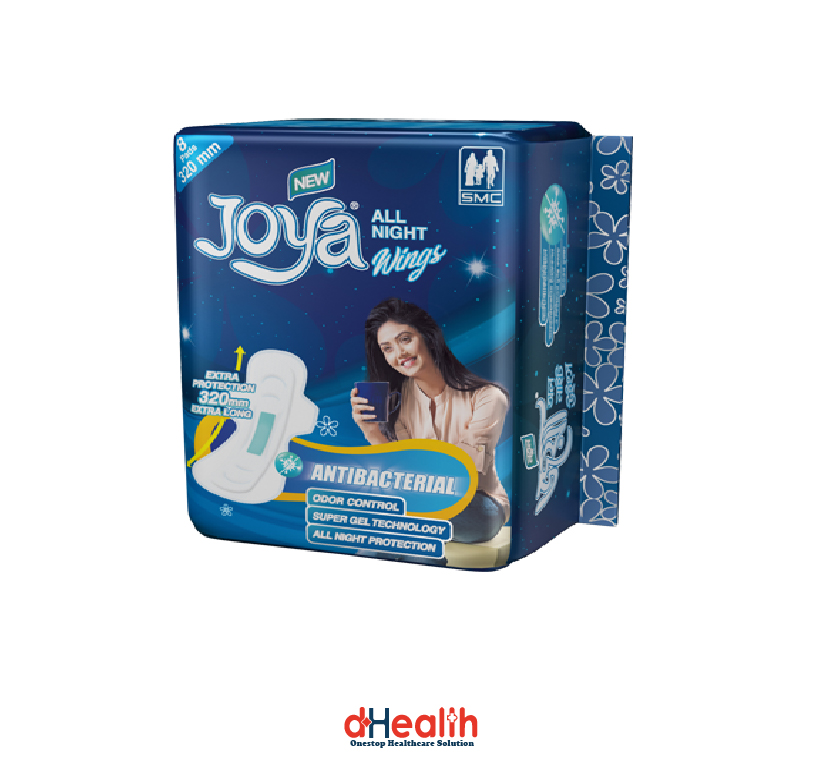 Picture of Joya Sanitary Napkin All Night Wings 8 Pads Single Pack (Panty/Wings System)