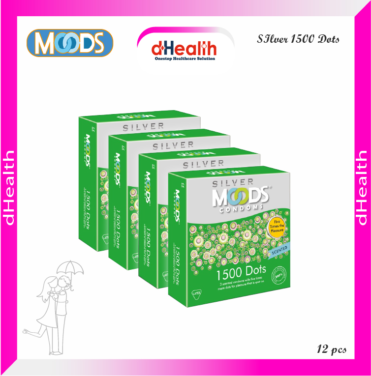 Picture of MOODS 1500 Dots Condom, 4's Combo pack -12 pcs (Made in India)